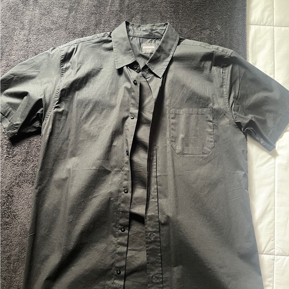 RSQ Black Casual Button Down Shirt